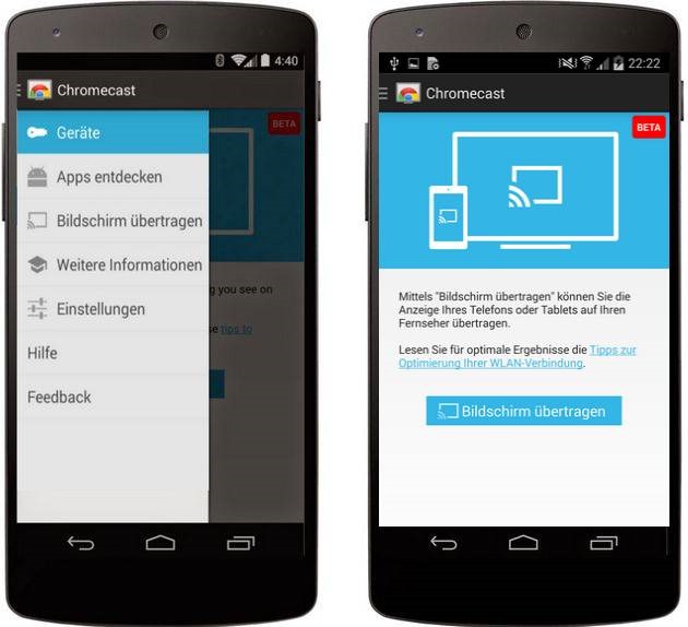 Chromecast kann den Android-Screen spiegeln IT- und Windows-Blog