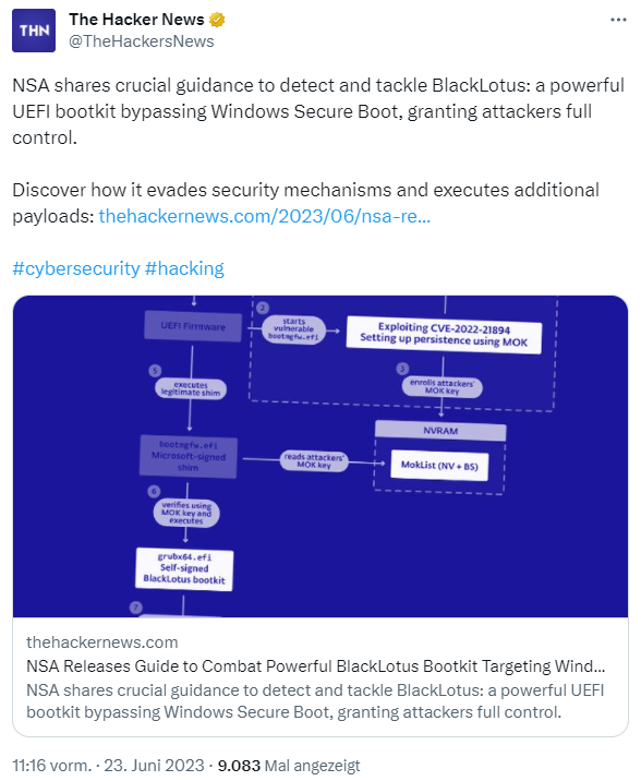 NSA about BlackLotus UEFI Bootkit