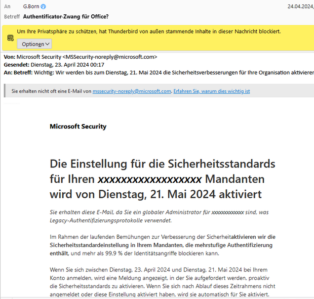 Authentificator-Zwang für Microsoft Office?