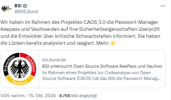 BSI prüft Passwort-Manager