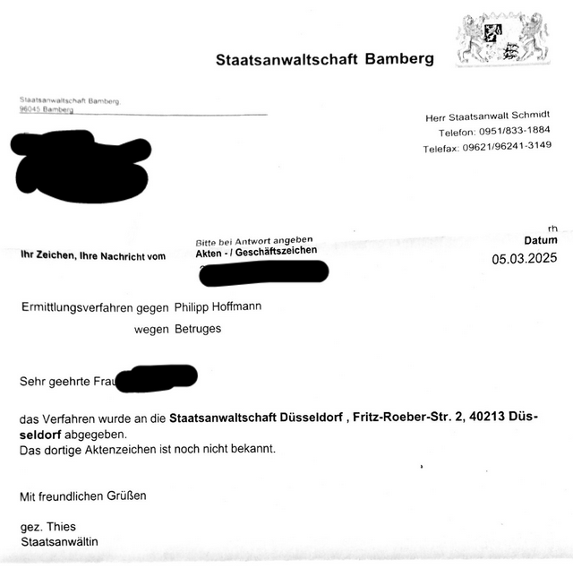 Ermittlungen gegen 1N Telecom GmbH der Staatsanwaltschaft Düsseldorf