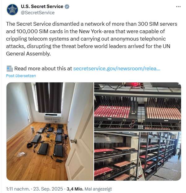 SIM Server-Farm zerschlagen