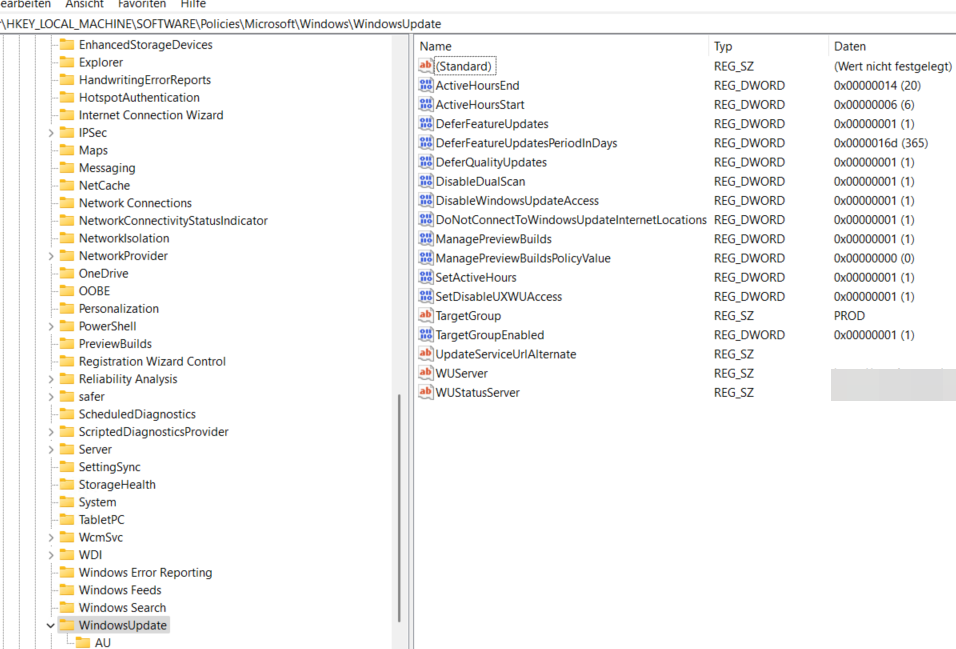Windows Server 2025 Update registry entries Windows Server 2025 Update registry entries