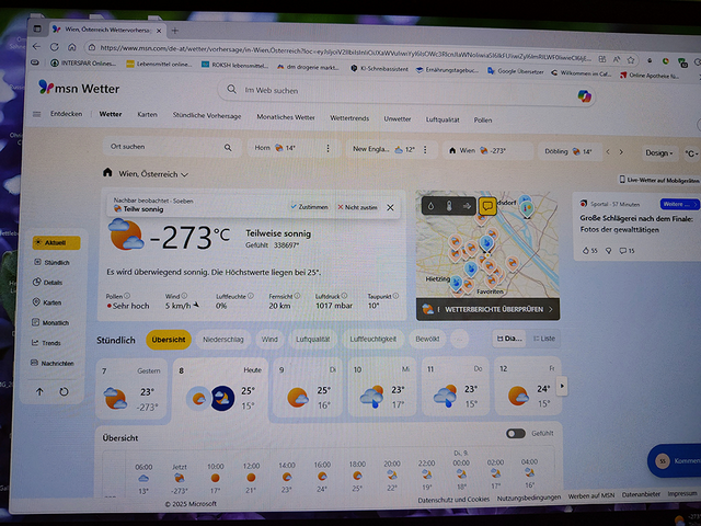 Frostiges Wetter in Wien