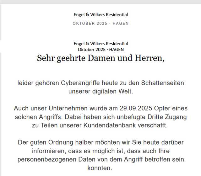 Cybervorfall Engel & Völkers
