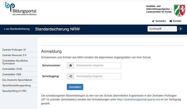 Anmeldung Schulportal NRW