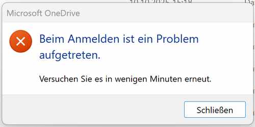 Windows 11 25H2 OneDrive error (Azure)