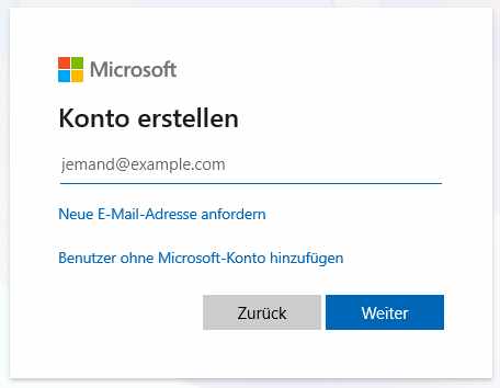 Windows 10: Microsoft Konto anlegen