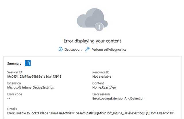 Beispielfehler in Intune