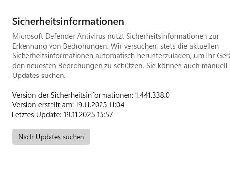 Windows Defender Update-Status