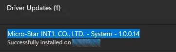 Micro-Star INT'L CO., LTD - System - 1.0.0.14 Micro-Star INT'L CO., LTD - System - 1.0.0.14