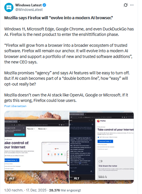 Mozilla soll AI bekommen