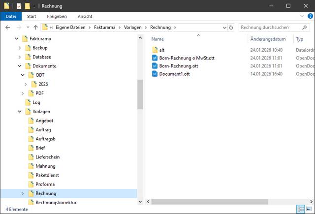 Fakturama Vorlagenordner