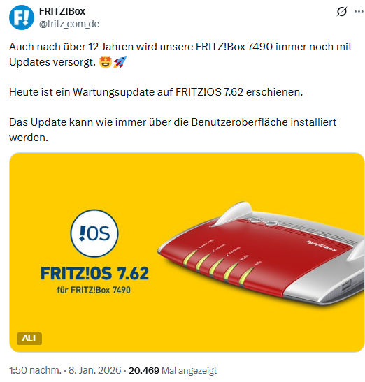 FRITZ!Box 7490 OS-Update