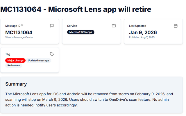 Office Lens Retirement