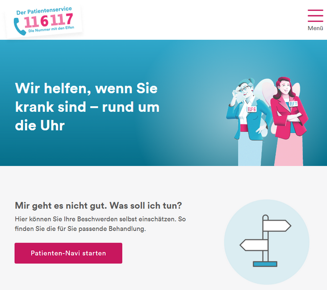 Patientenservice unter 116117.de