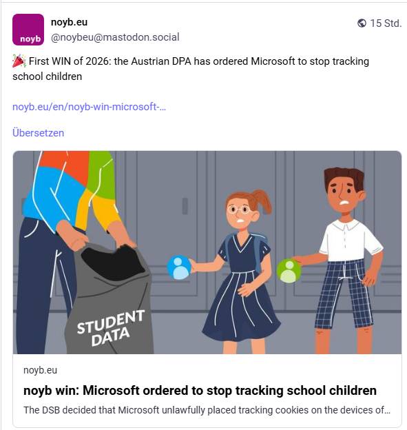 noyb zu MS 365 Educationn