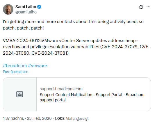 Angriffe auf VMware vCenter Server