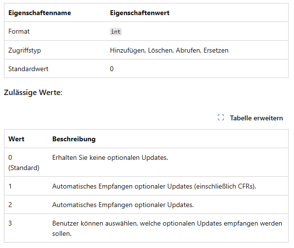 GPO für optionale Updates 