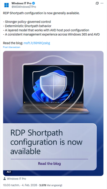 RDP Shortpath configuration