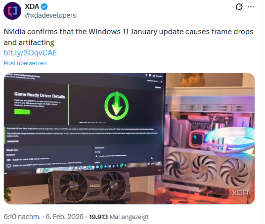 NVidia on Windows Jan. 2026 Update issues