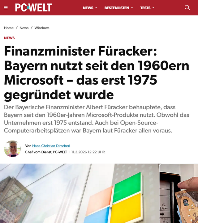 Bayern seit den 60er Jahren mit MS-Software gestraft