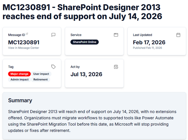 SharePoint Designer 2013 EOL