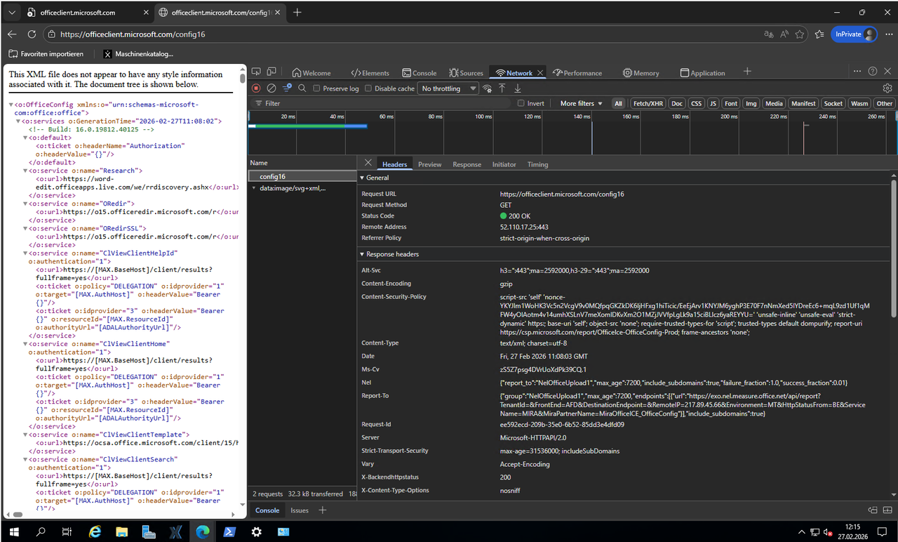 Diagnoseseite vom 27. Februar 2026 Diagnoseseite vom 27. Februar 2026