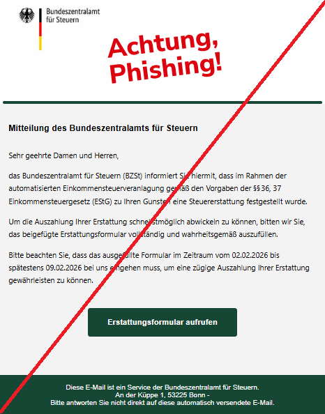 Phishing-Mail Steuern