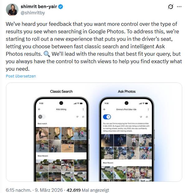 Google Fotos AI-Suche