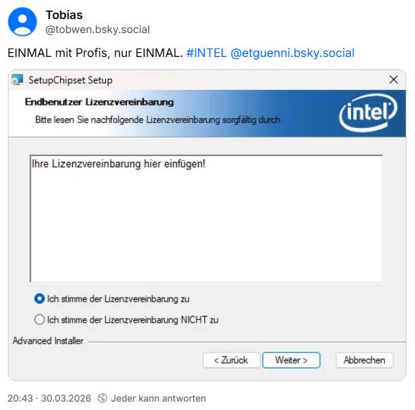 Intel-Lizenzvereinbarung AI 2.0