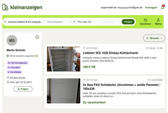 Kleinanzeigen von Martin Schmitt