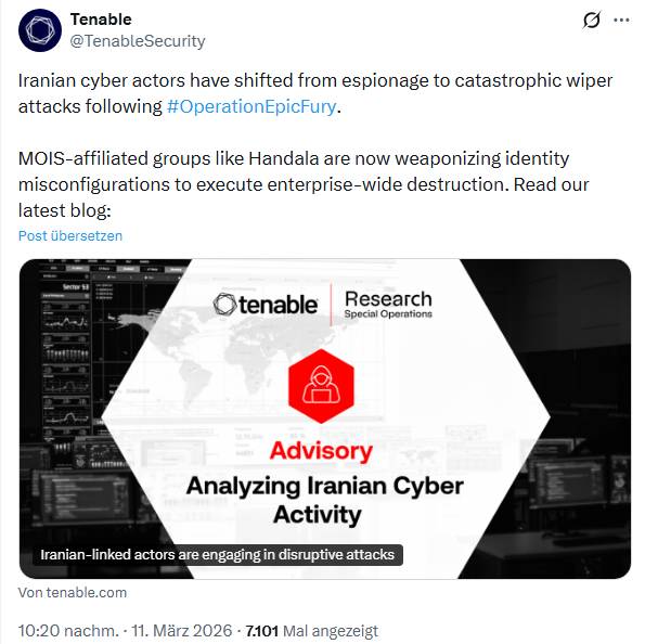 Tenable Warnung vor Hanela