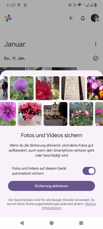 Fotos-App will Bilder in der Google Cloud sichern