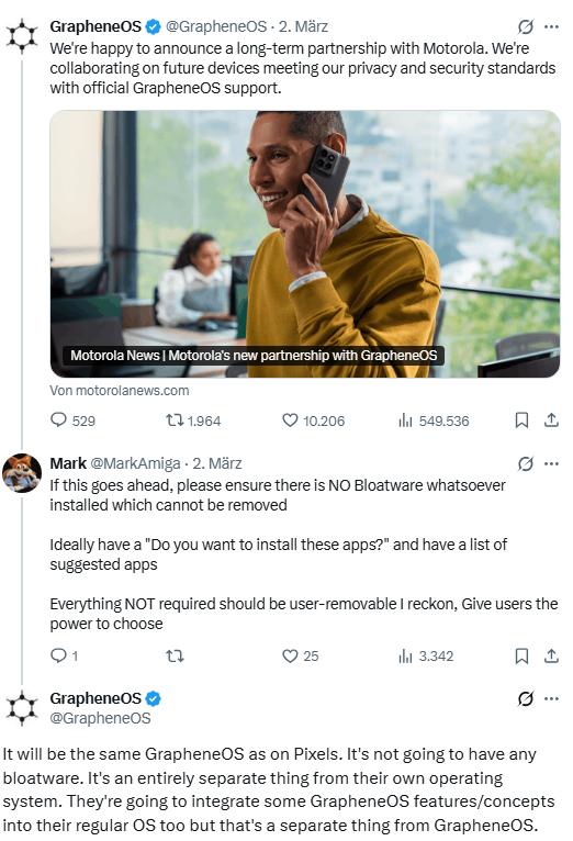 Motorola und GrapheneOS