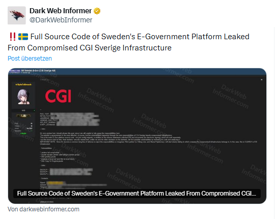 Schweden: Source-Code geleakt