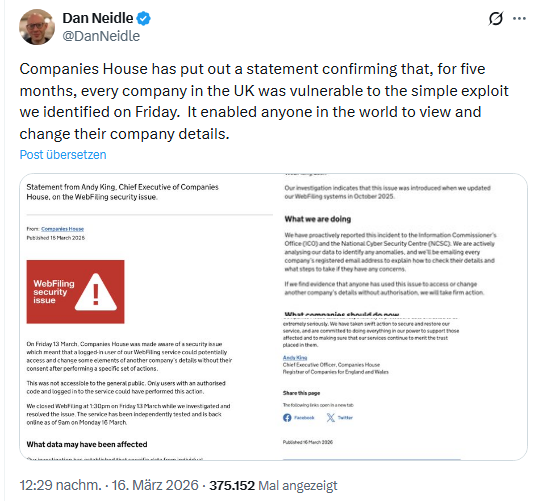 House of Company Schwachstelle