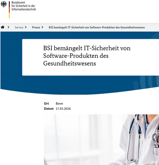 BSI bemängelt Sicherheit im Gesundheitswesen