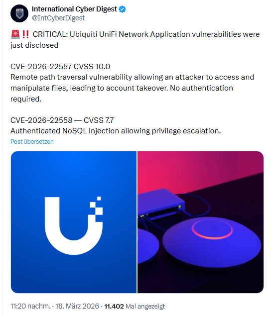 Ubiquity UniFi Schwachstellen