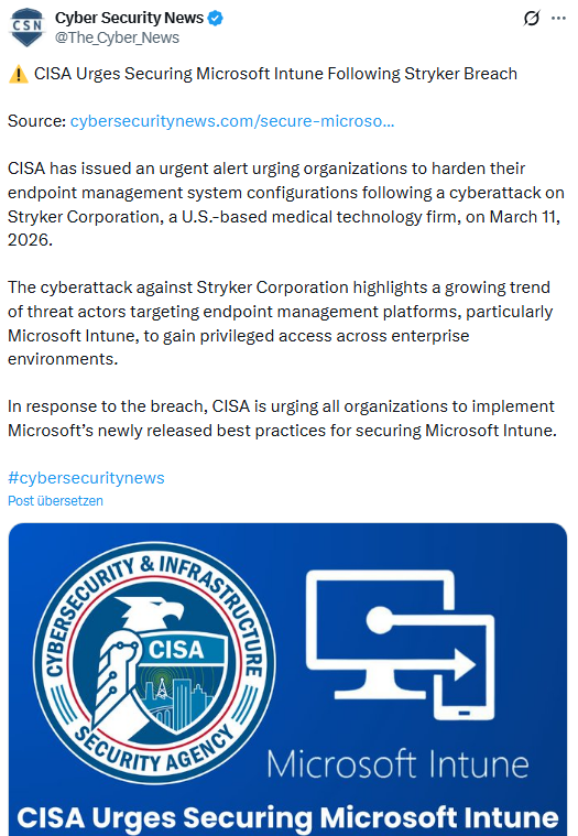 CISA zur Intune Absicherung