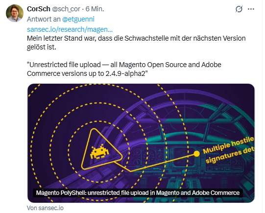 Magento-Schwachstelle