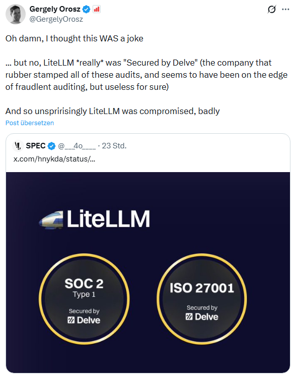 Zertifizierung von LiteLLM durch Delve