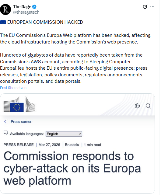 Hack der EU-Kommission