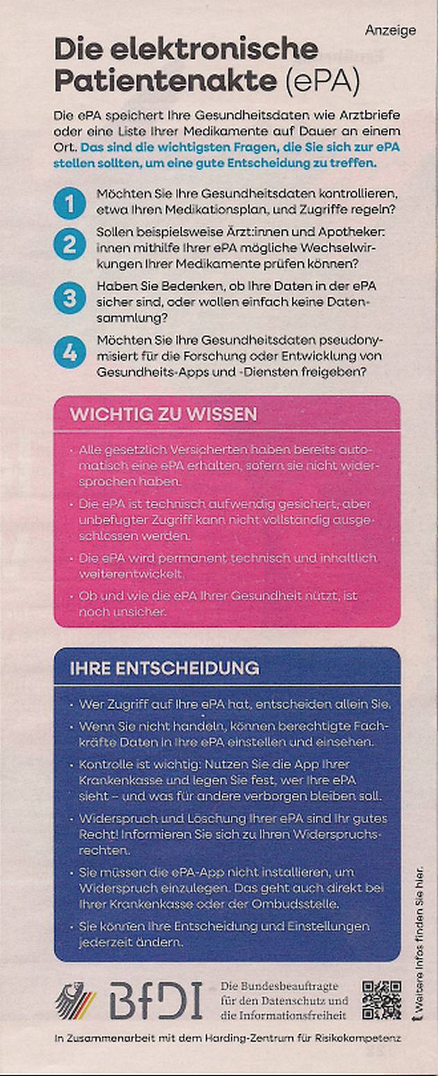BfDI Anzeige zur ePA
