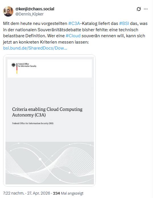 BSI Katalog "Souveräne Cloud"