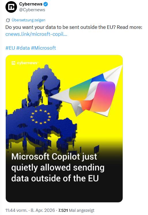 Copilot Datentransfer außerhalb EU