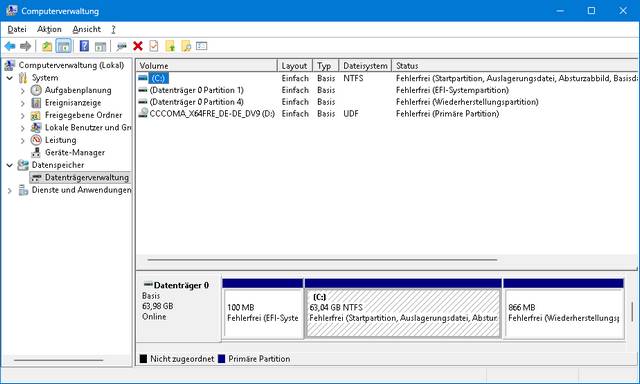 Datenträger-Partitionierung