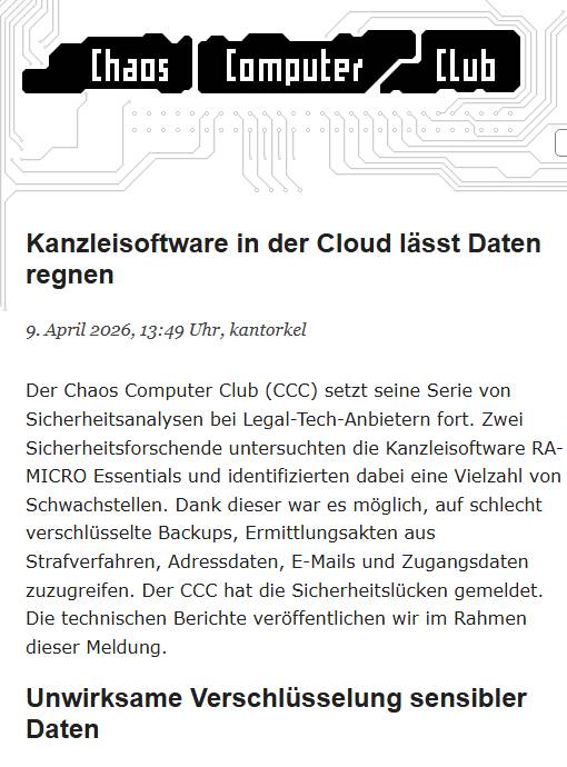 CCC über RA-MICRO Essentials-CCC