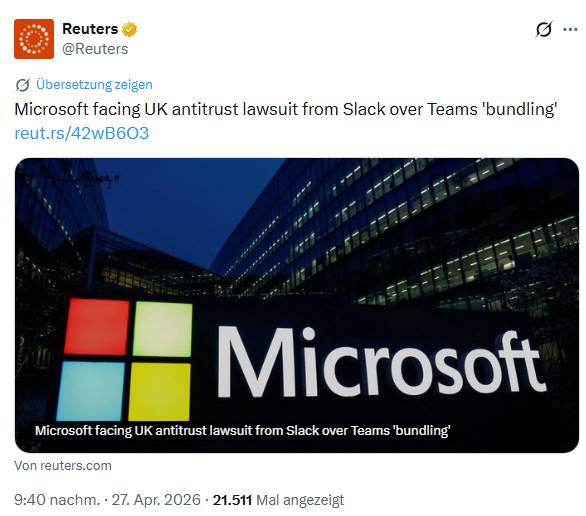 Teams Wettbewerbsverfahren in UK