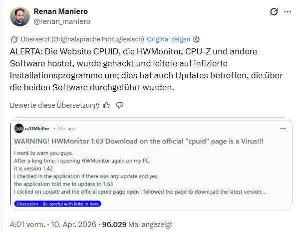 Warnung vor Malware